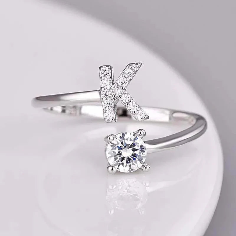 Domitilla Rosanera Letter Ring | White Gold