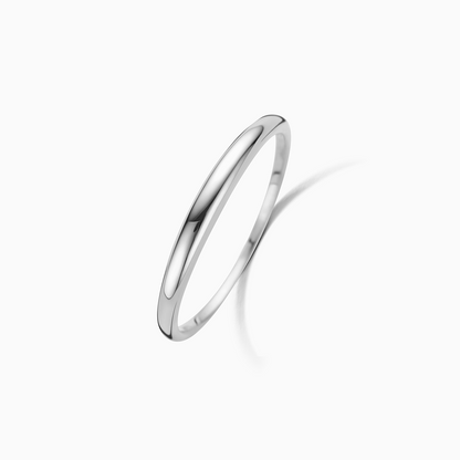 Slim Dome Ring | White Gold