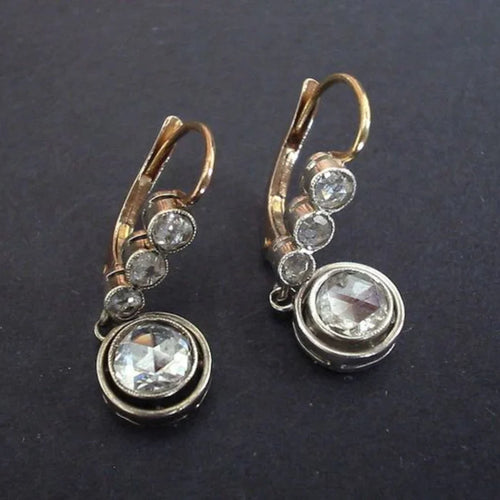 Antique Zirconia Golden Earrings | Gold