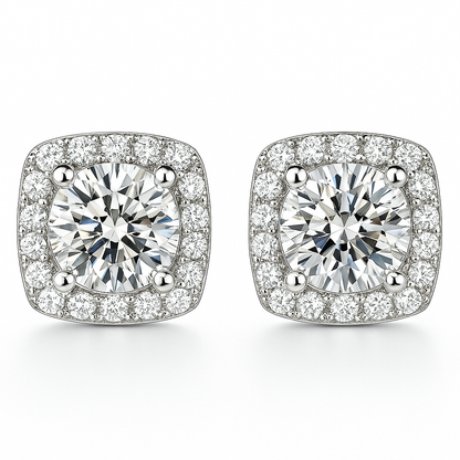 Glacé Glamour Earrings | White gold