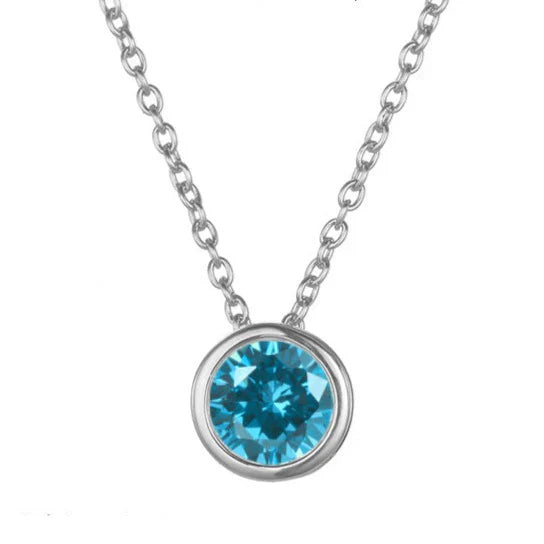 Lunaria Gemmara Birthstone Necklace | White Gold