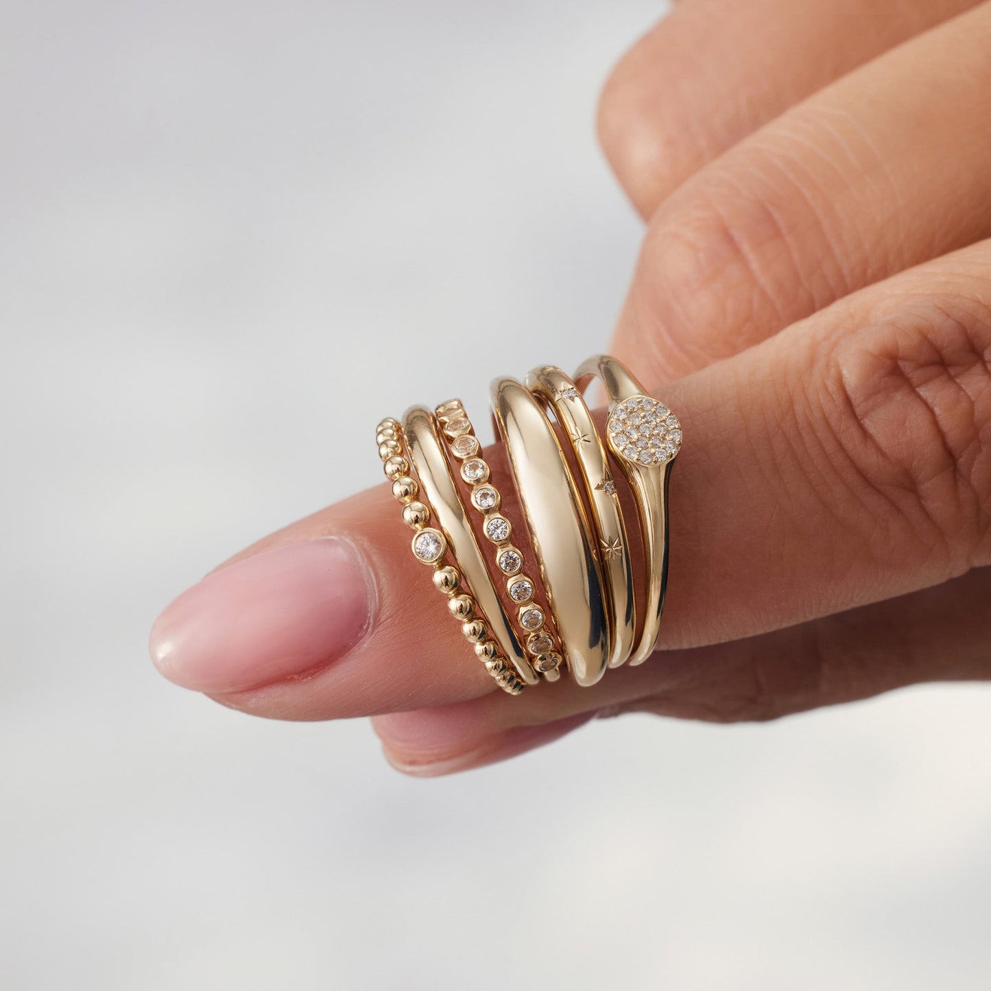 Midi Dome Ring | White Gold