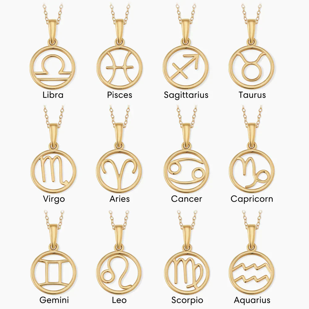 Zodiac sign necklace - Gold