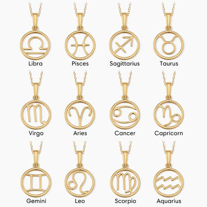 Zodiac sign necklace - Gold