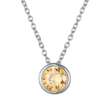 Lunaria Gemmara Birthstone Necklace | White Gold