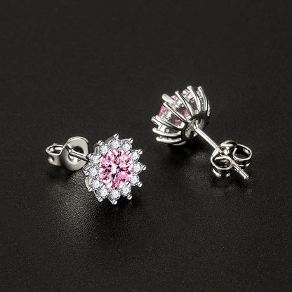 Sunlit Muse Earrings Pink | White Gold