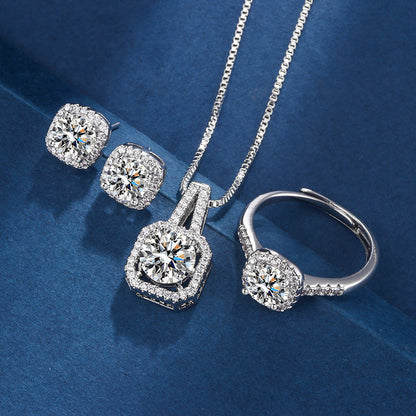 Aria Square Radiant Set | White Gold
