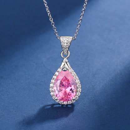 Aria Teardrop Pink Set | White Gold