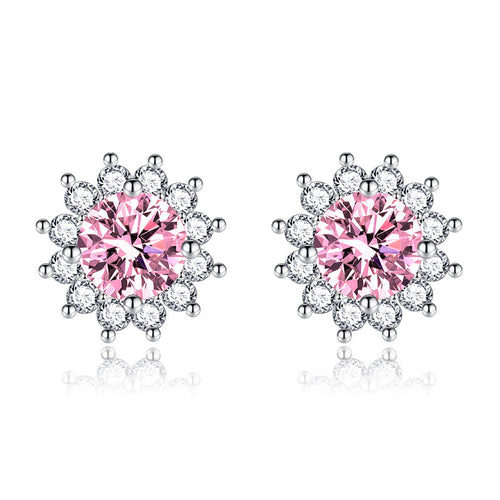 Sunlit Muse Earrings Pink | White Gold