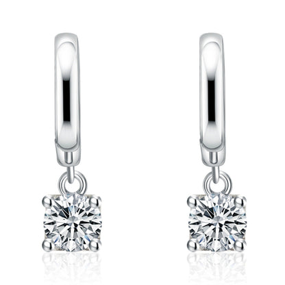 Aurora Square Drop Earrings | White gold