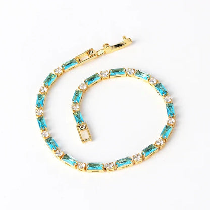 Natural Turquoise Stone Bracelet | Gold