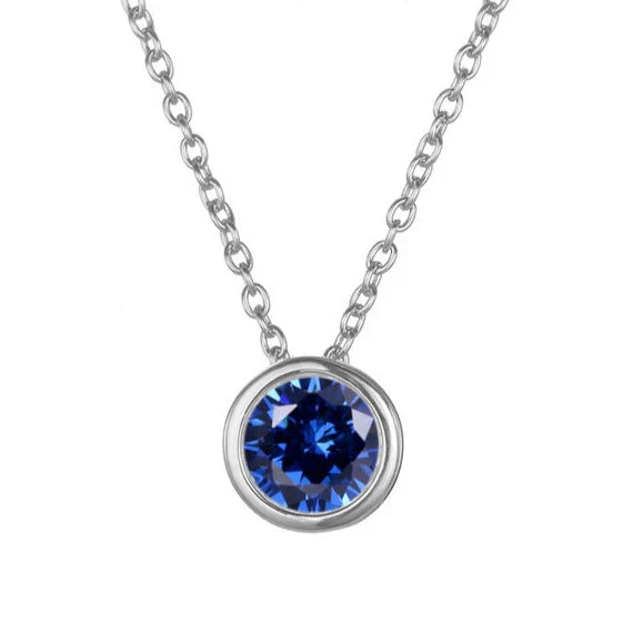 Lunaria Gemmara Birthstone Necklace | White Gold