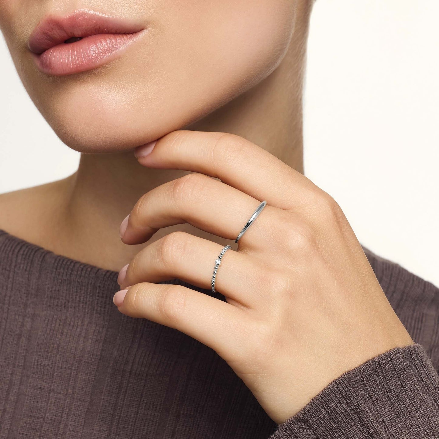 Slim Dome Ring | White Gold