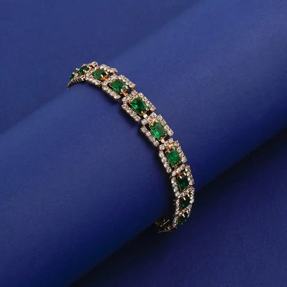 Emerald Green Statement Bracelet | Gold