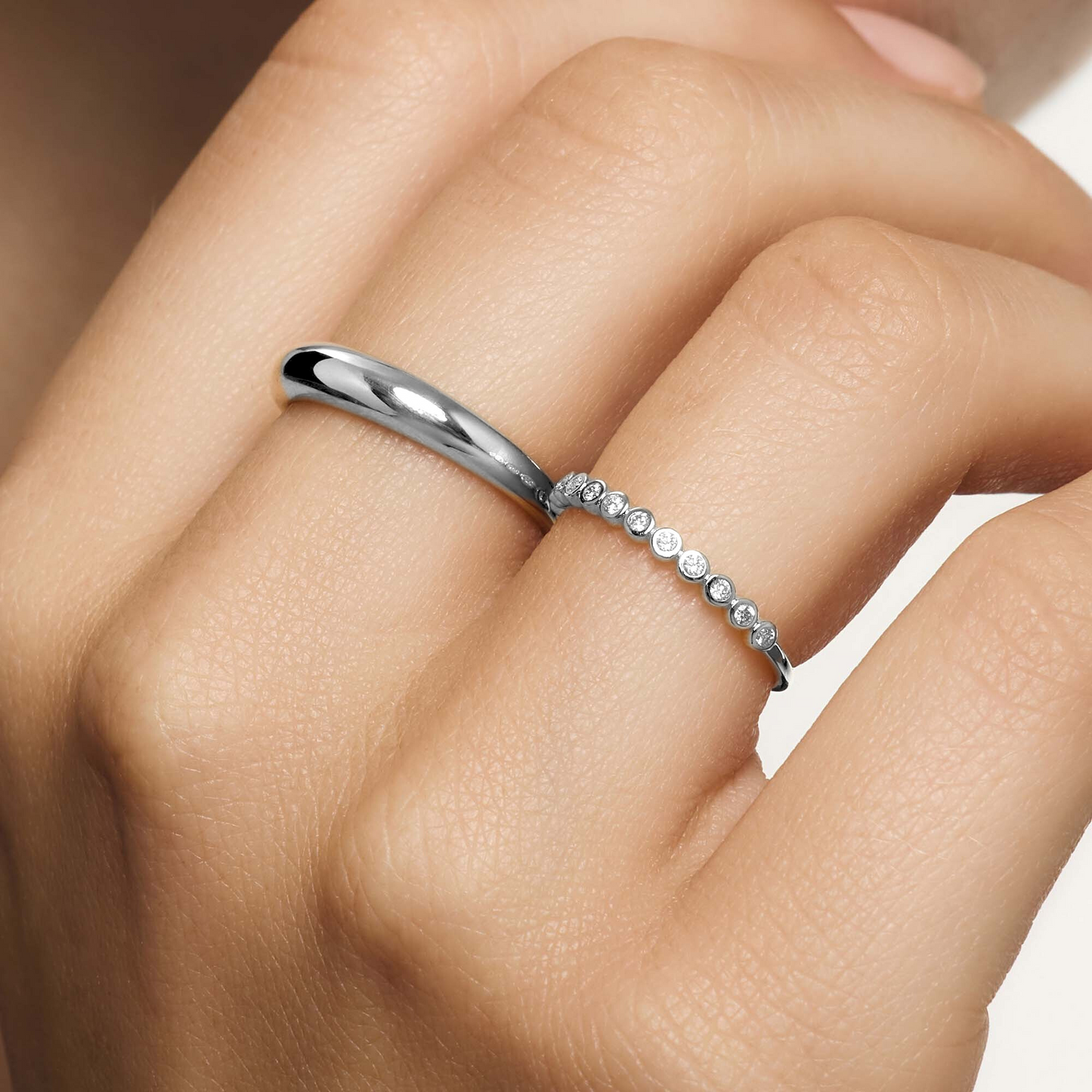 Midi Dome Ring | White Gold
